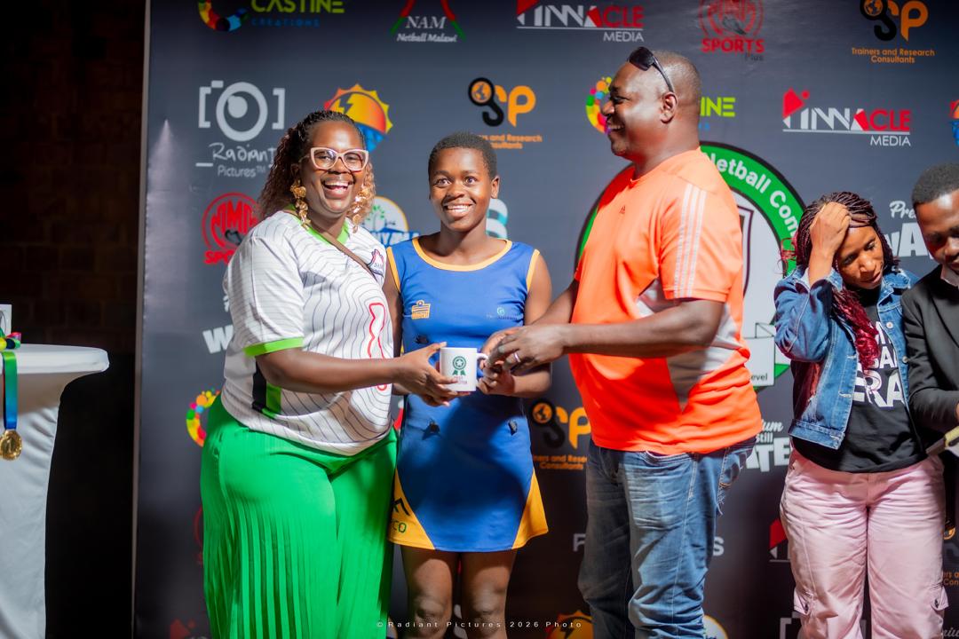 One of our players collects an individual award for best shooter
