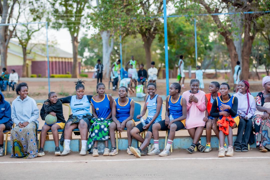 Netball team in action
